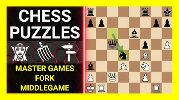 Chess Puzzles to Practice. Themes: Master games, Fork, Middlegame. Learn Chess