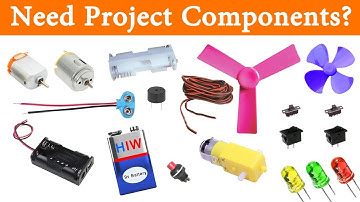 Project components amazon link to buy Motor, 9v battery, wire, switch,buzzer, led