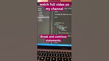 Break and continue statements in loop|For Loop|#javascript #coding #programming  #viralvideo