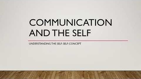 Chapter 3 Communicating the Self Concept