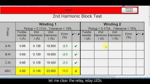 22   2nd Harmonic Block Test Differential Relay | Automatic Relay Testing