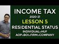 Lesson 5 Residential Status Income Tax 2020 21