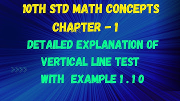 Vertical line test | Example 1.10 | 10th Maths | In Tamil