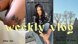 getting settled: first day of my last semester, shooting ig pics, new tattoo! weekly vlog