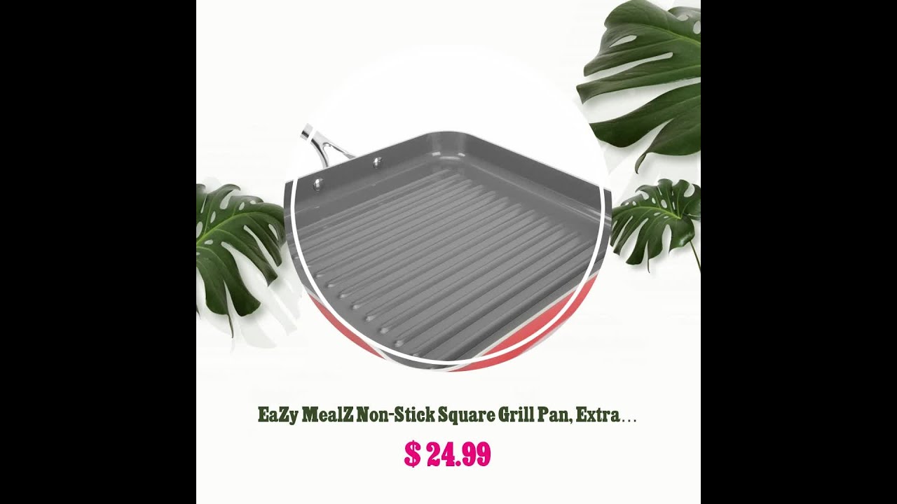 EaZy MealZ Non-Stick Square Grill Pan, Large, 10.5″ – EaZy BrandZ