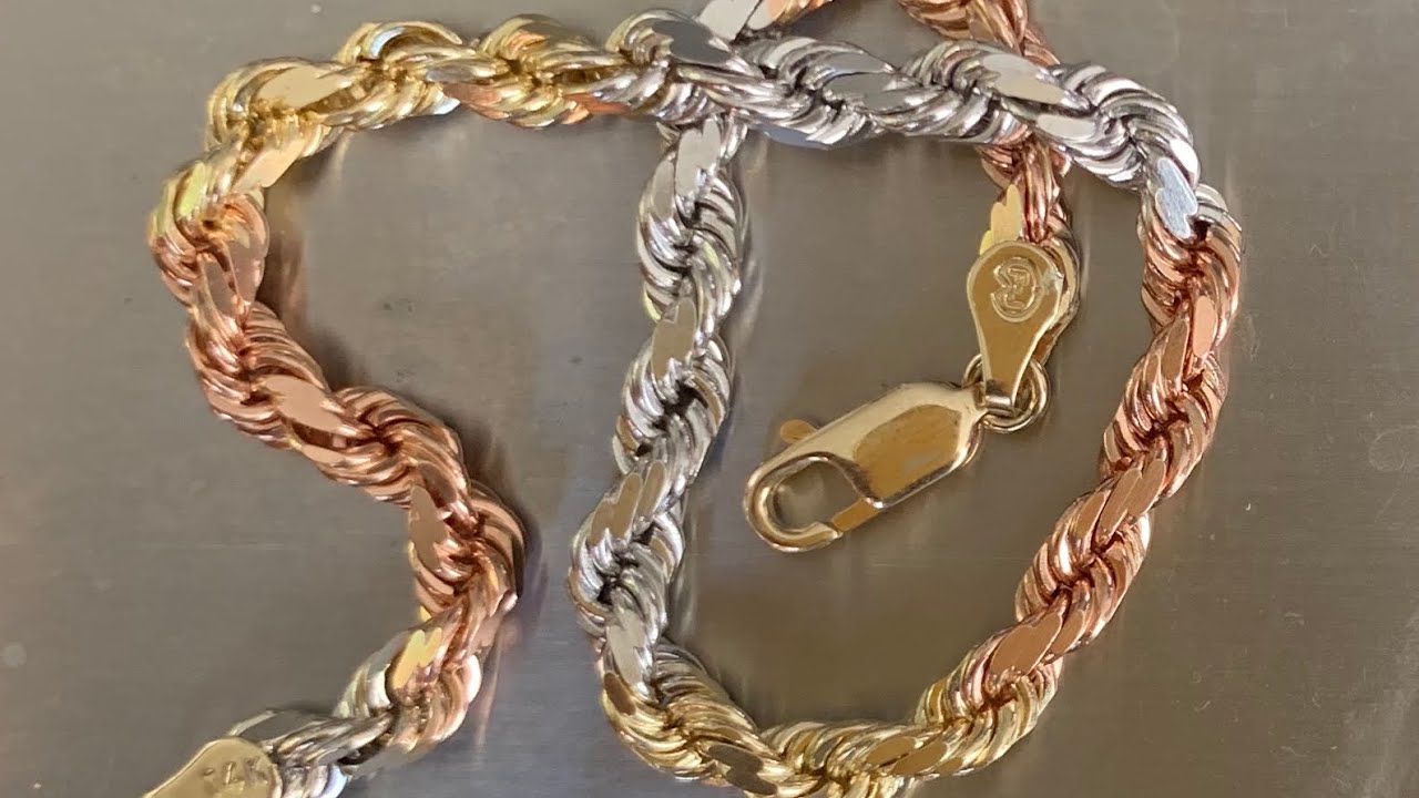 Jacoje Fine Jewelry 5mm Tricolor Rope Bracelet/7mm Daniel Jewelry Inc