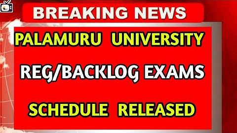 PALAMURU UNIVERSITY latest exams schedule released|pu 3&4 reg|2&4&6 Backlog schedule 2021|bhuwantv