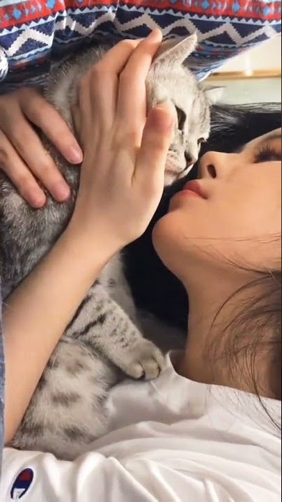 Cium kucing manis sama Cewe Cantik #short #shorts