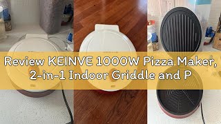 Review KEINVE 1000W Pizza Maker, 2-in-1 Indoor Griddle and Pizza Cooker, 8.5' 180° Open Nonstick Pla