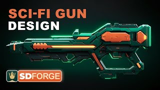 Sci-Fi Gun Design with Stable Diffusion Forge UI & Photoshop