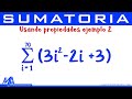 Sumatoria - Notación Sigma | Aplicando propiedades Ejemplo 2