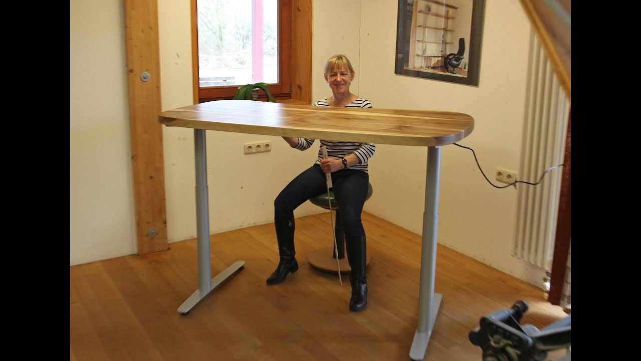 Neue höhenverstellbare schreibtische in nussbaum und eiche youtube