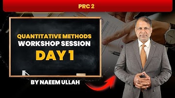 PRC 02 – Quantitative Methods | Workshop Session | Day 1 | By Sir Naeem Ullah | IQ School of Finance