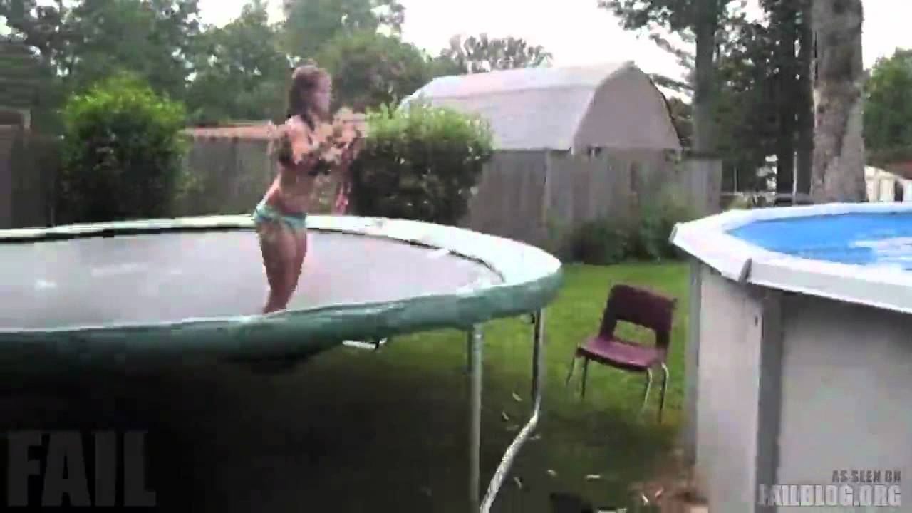 Lady and the Trampoline Fail - YouTube.