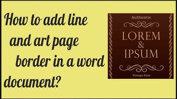 How to add art as page border in word document