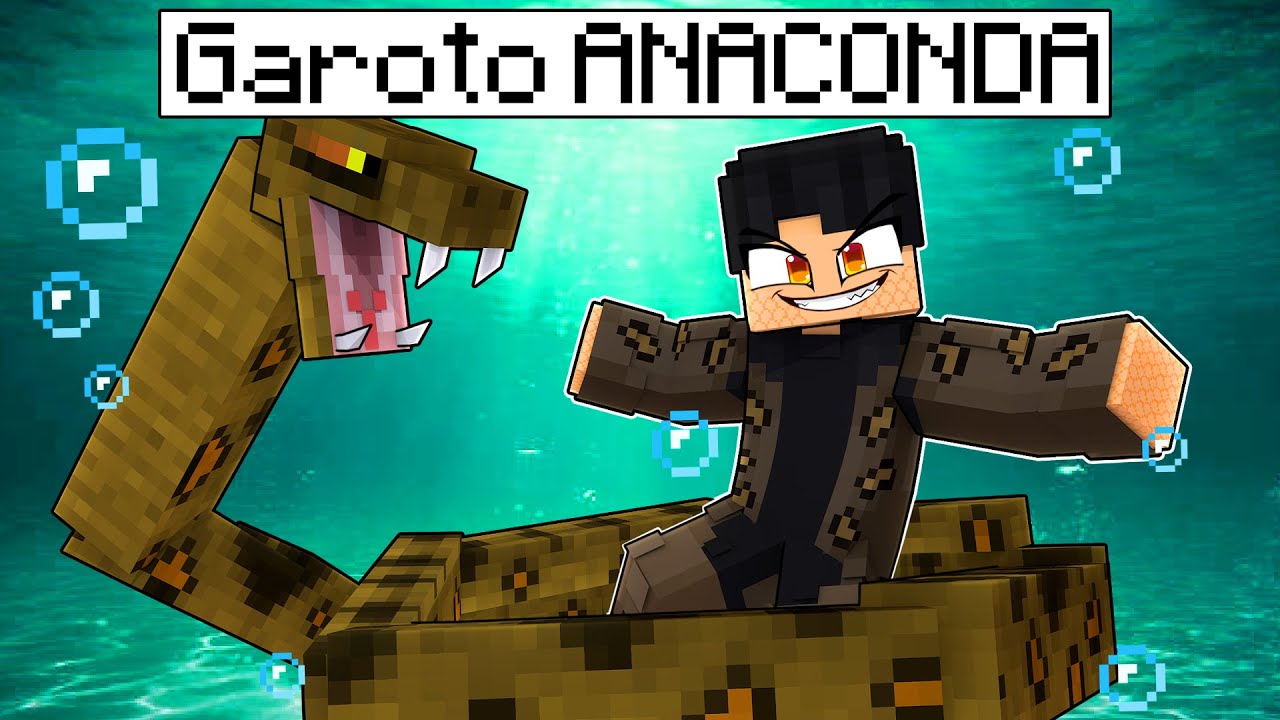 JOGANDO como um GAROTO ANACONDA no Minecraft