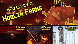 My 3 Levels of Hoglin Farms in Minecraft