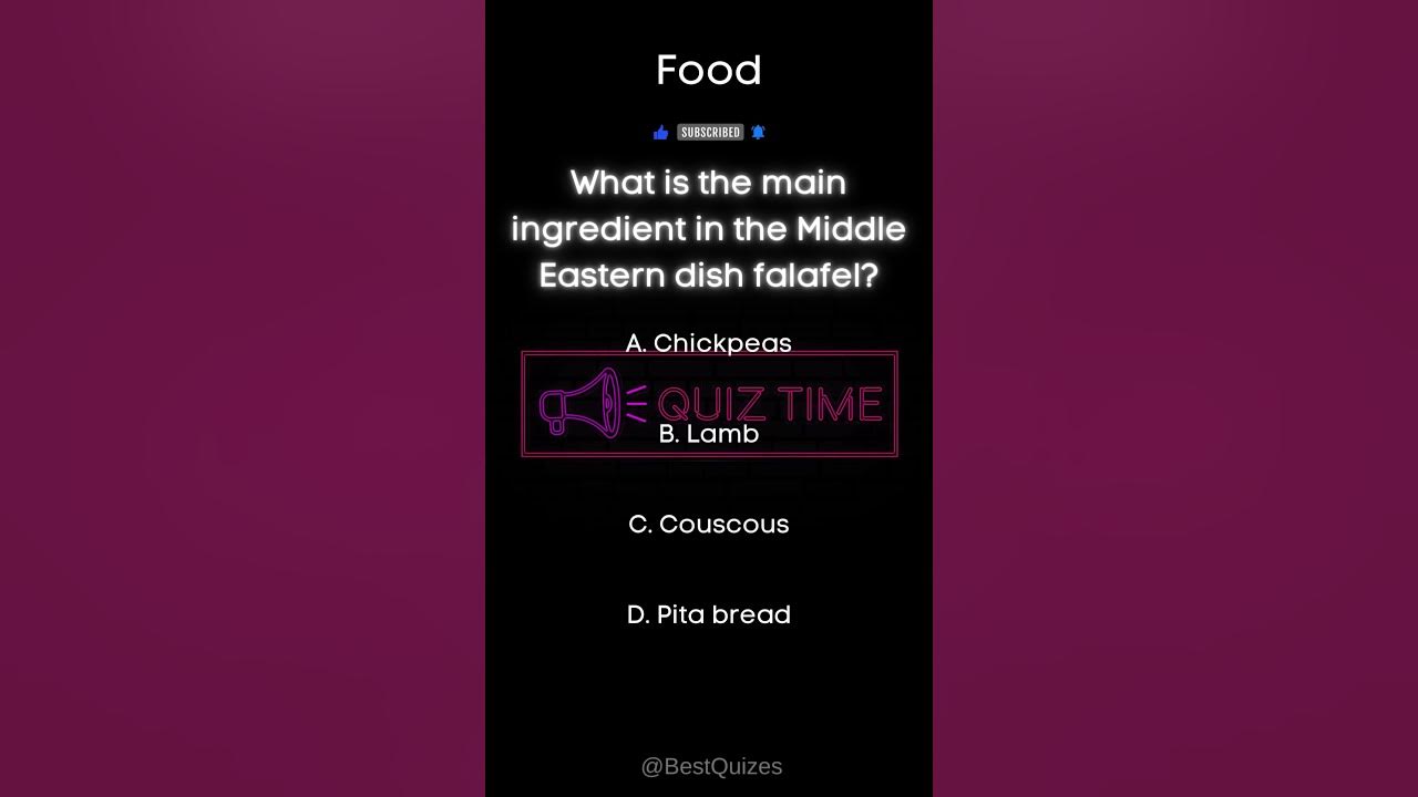 What is the main ingredient in the Middle Eastern dish falafel quiz 