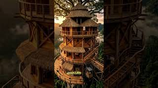 I Built a Hidden Luxury Treehouse on a Jungle Mountain 🌿🏡 #shorts