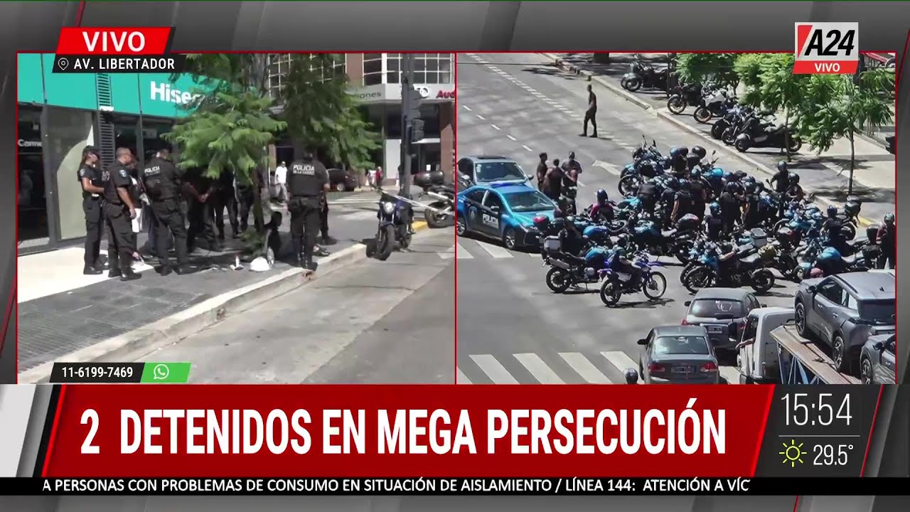 🚨 PERSECUCIÓN POLICIAL EN PLENA AV. LIBERTADOR: DOS MOTOCHORROS DETENIDOS