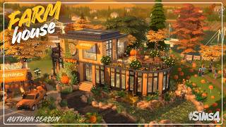 The Sims 4 :🍂 Autumn Farm House & Pumpkin Patch 🎃| Cozy Autumn Country House | Stop Motion (No CC)