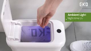 EKO Automatic Bathroom Trash Can with Lid, 2.6 Gallon Slim Touchless Bathroom Garbage Can.