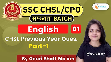12:00 PM - SSC CHSL/SSC CPO | English by Gauri Bhatt | CHSL Previous Year Questions