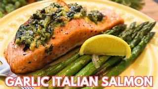15 MINUTE Cheesy Spinach Stuffed Salmon Recipe | Easy Dinner + Oven Baked