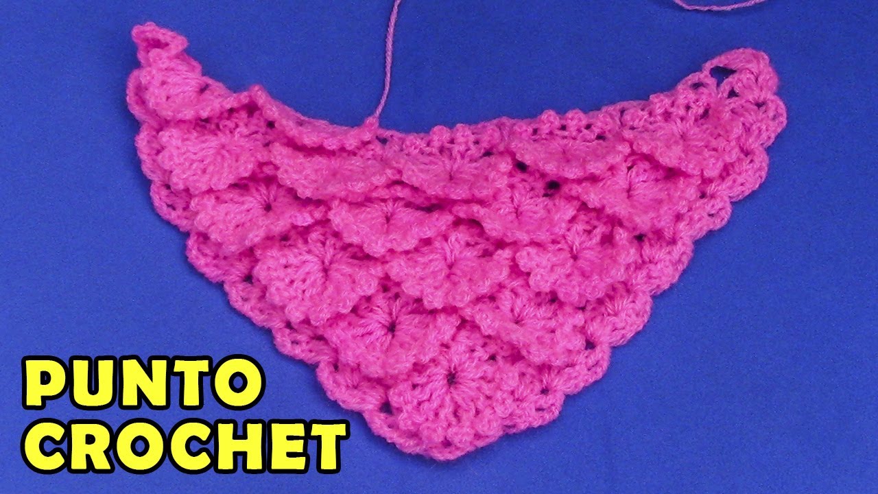 Punto a crochet repollitos para chales triangulares o en punta paso a paso