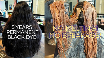 Zero Breakage Color Correction on Black Dyed Hair | Hairdresser Tips
