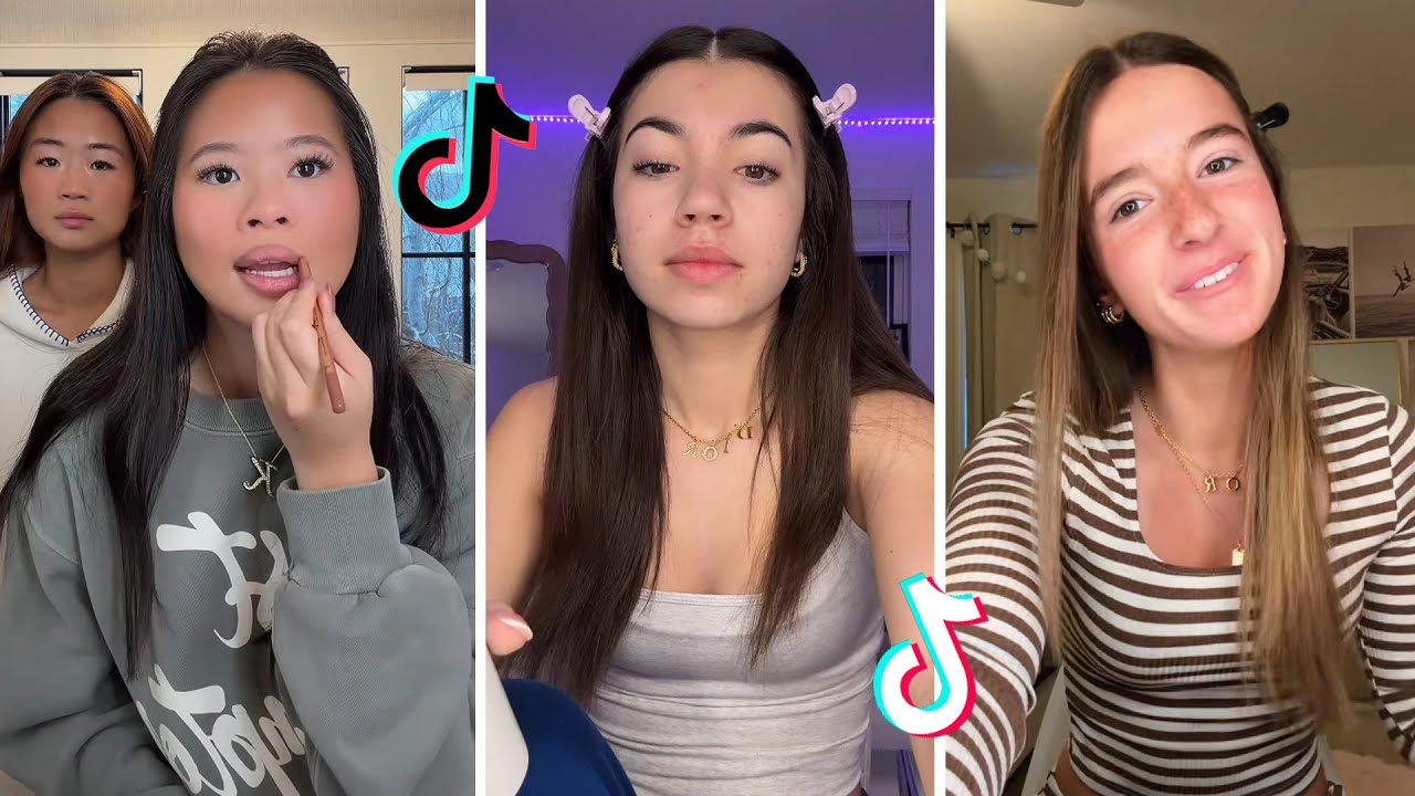 Makeup Tutorial Tiktok Compilation - GRWM  ( Get Ready With Me ) ❤️(Skincare, Makeup, Outfits) 1841