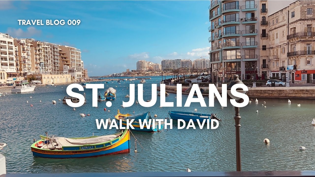 Malta St. Julians Promenade | Walking Tour | 4K HDR 60fps