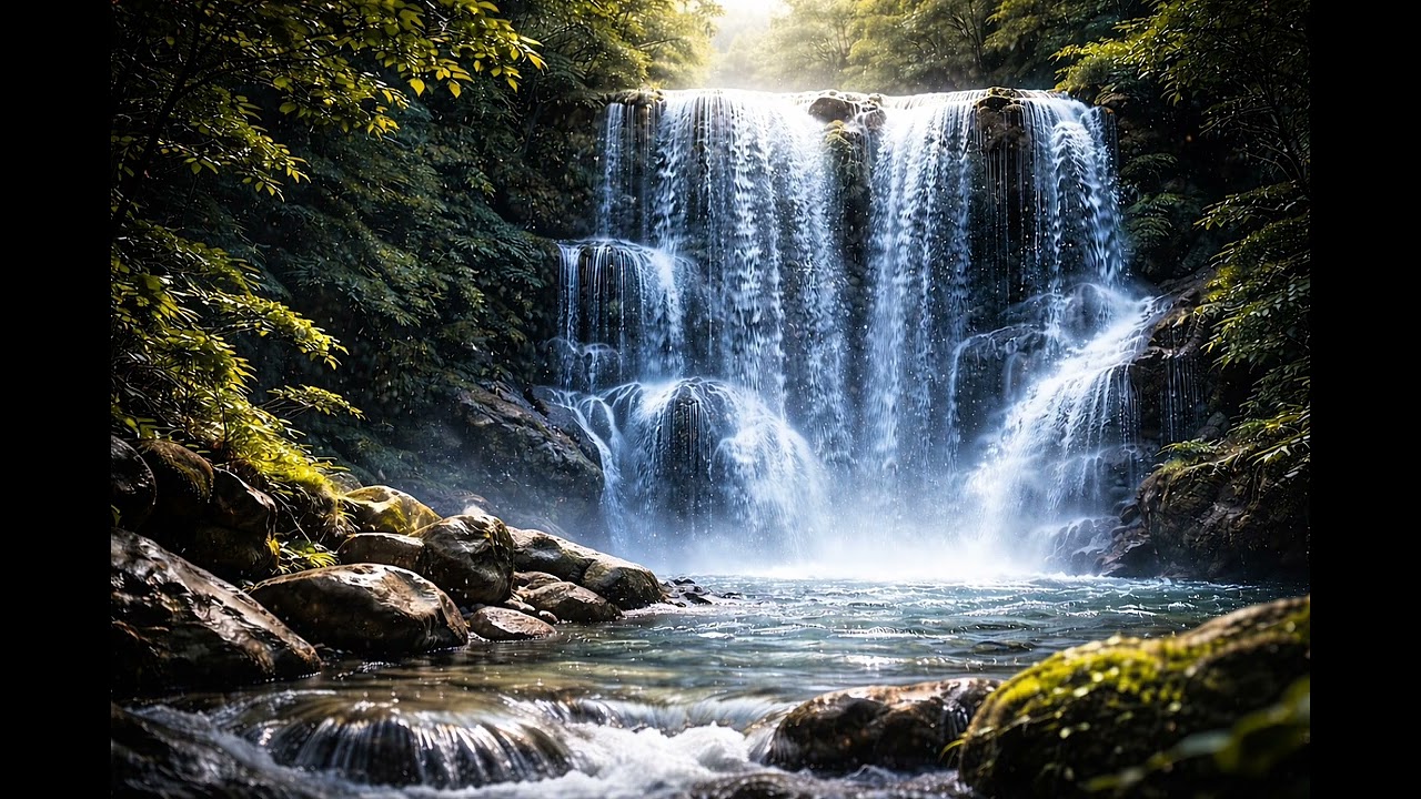 【不眠対策】滝の音でぐっすり眠れる｜自然音BGM｜Waterfall sounds 3 Hours