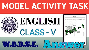 ENGLISH MODEL ACTIVITY TASK CLASS -V || HOMEWORK ||