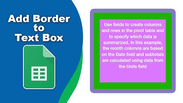 How to put a border around a text box in Google Sheets