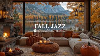 Tranquil Fall Jazz In October Ambience 🍂 Positive Mood With Soft Jazz In Lakefront Cabin & Firep... screenshot 2