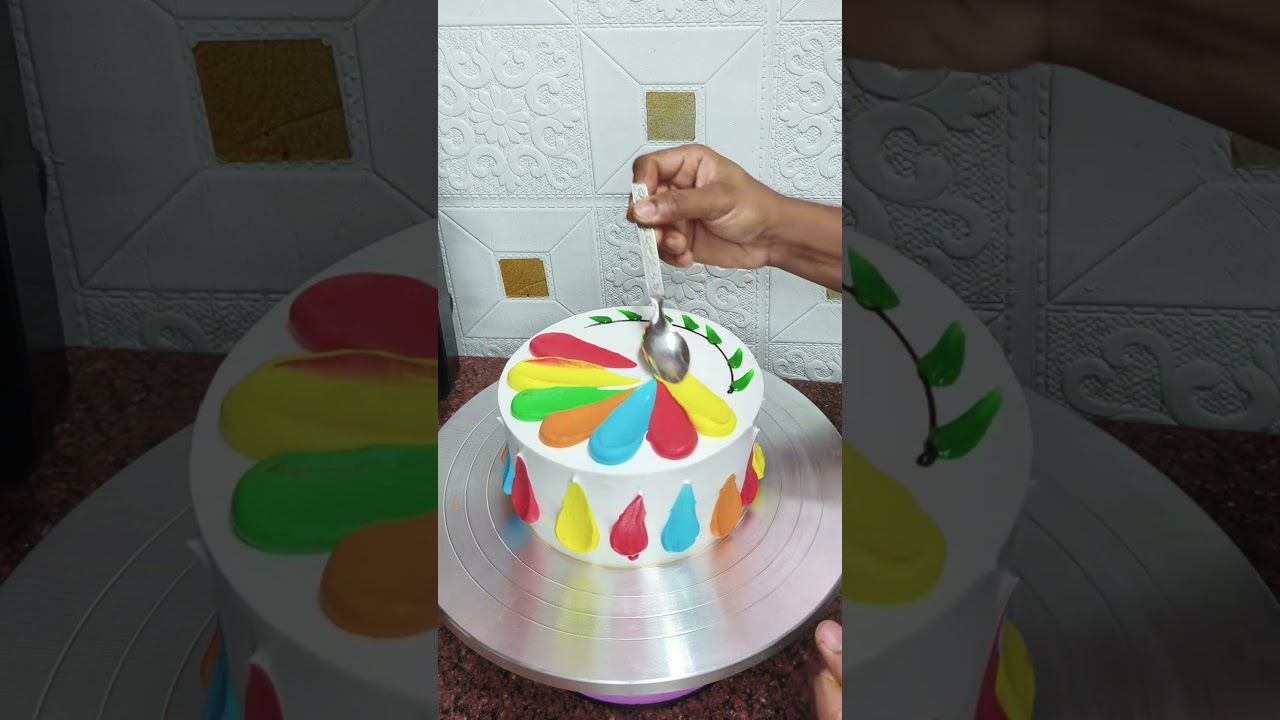 Rainbow🌈 Color Cream Cake Design 🎂 