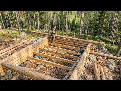 Man Builds Dream Log Cabin in the Forest | Start to Finish by @sharingsurvival