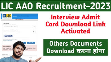 LIC AAO 2023 Interview Admit Card and Others Documents||Jobless Family||