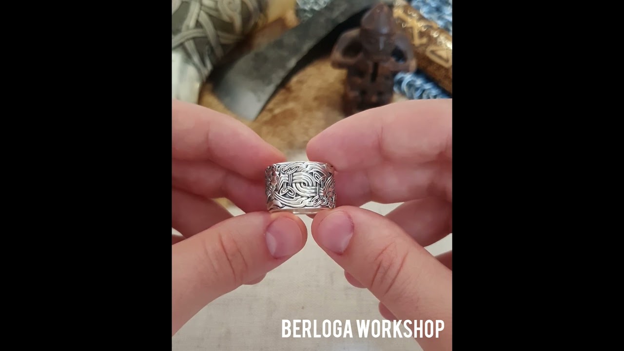 Celtic dogs ring - handmade Viking jewelry