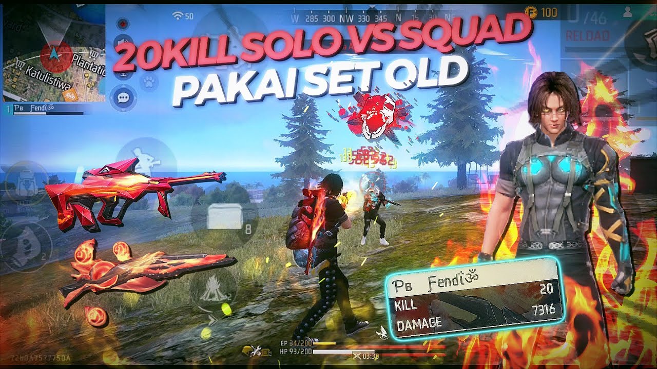 20KILL SOLO VS SQUAD FULL GAMEPLAY!! PAKAI SET PLAYER OLD - YouTube