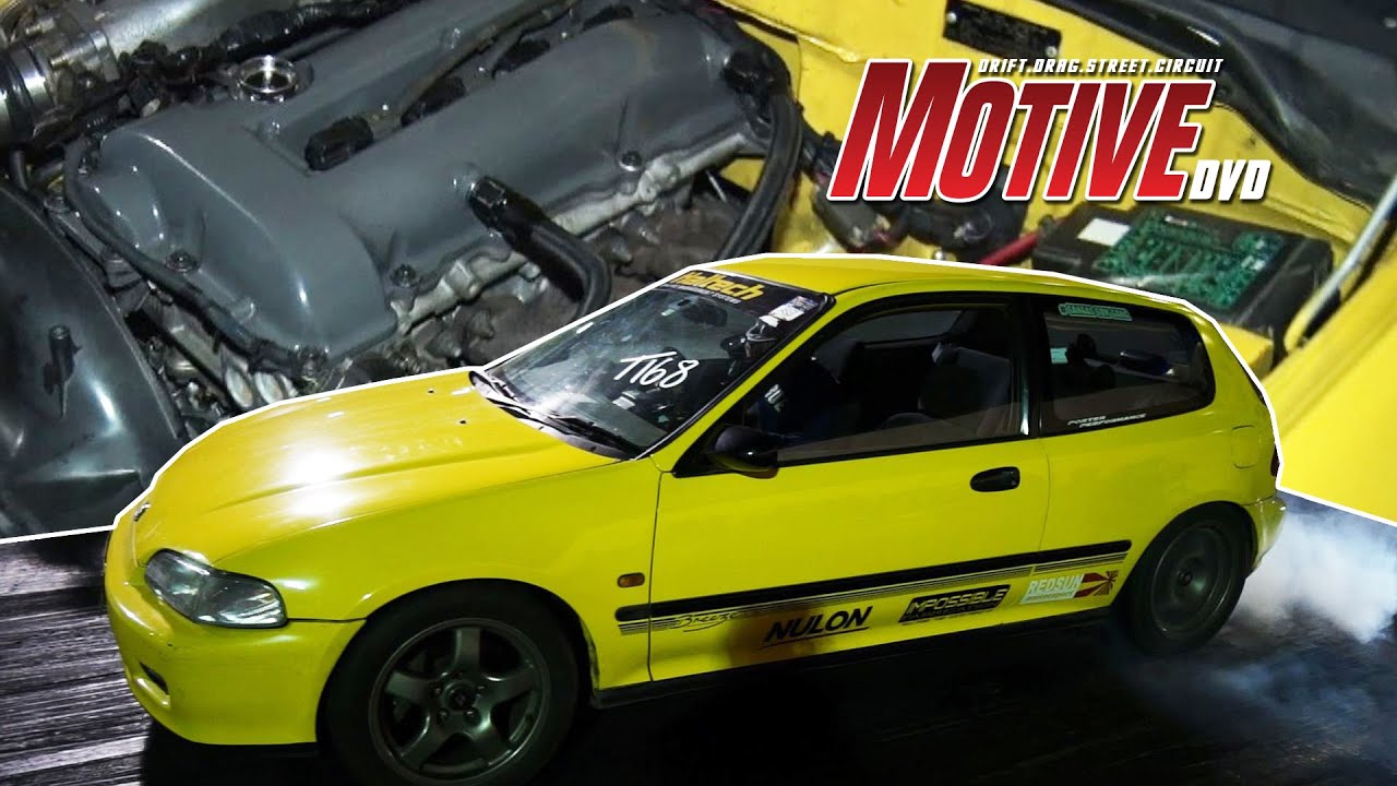 SR20 Powered Rear-Wheel-Drive Honda Civic - Motive Drag Nights - YouTube