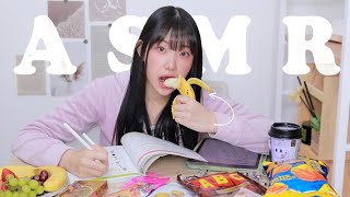 Write it as study ASMR and read it as mud and snacking eating sound.