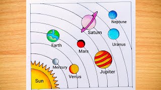 Solar System Drawing|| How to Draw Solar System Easy|| Solar System Drawing for School Project