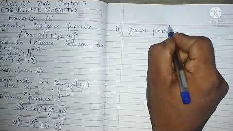 Class 10th Math Chapter 7 Coordinate Geometry question no.1