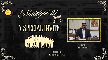 Hear a warm message from our beloved Secretary, T. V. Reddy sir