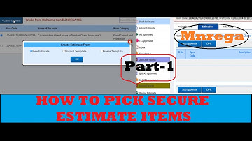 HOW TO PICK SECURE ESTIMATE ITEMS  Mnrega(PART- 1)