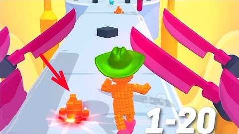 Pixel Rush Gameplay Walkthrough Level 1-20 iOS Android Noob vs Hack Character Unlocked Box