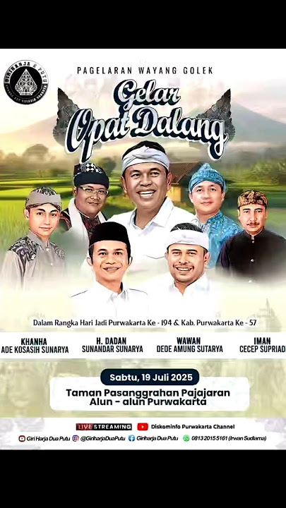 Pagelaran Wayang Golek 4 dalang di alun alun Purwakarta