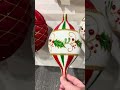 Raz 6" Large Holly and Stripe Glass Christmas Ornament 4624929